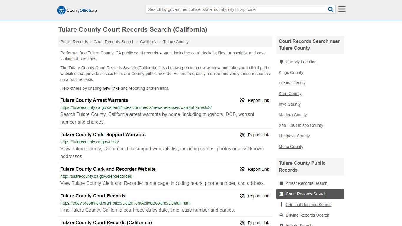 Court Records Search - Tulare County, CA (Adoptions ...